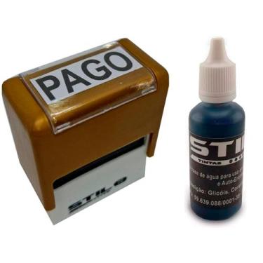 Imagem de Carimbos automáticos stilo 20/pago + tubo de tinta, Dourado