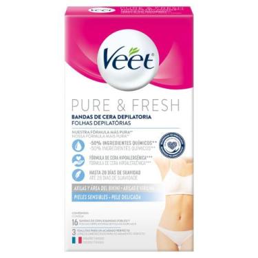 Imagem de Folhas para Depilação Veet Pure & Fresh 16 Unidades