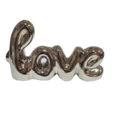 Imagem de Palavra Decorativa Ceramica Love Hand Writing Black Niquel Lyor R.4530