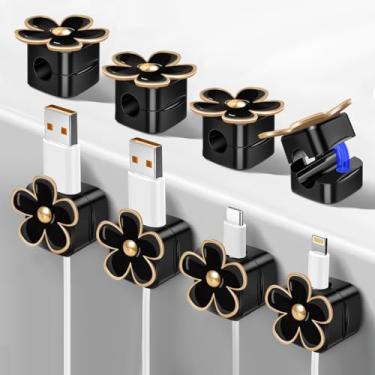 Imagem de Organizador de cabo magnético, gerenciamento de cabos adesivos de fácil segurança, organizador de suporte de fio, ocultar ou organizar clipes de cabo carregador USB para casa, escritório, carro, mesa