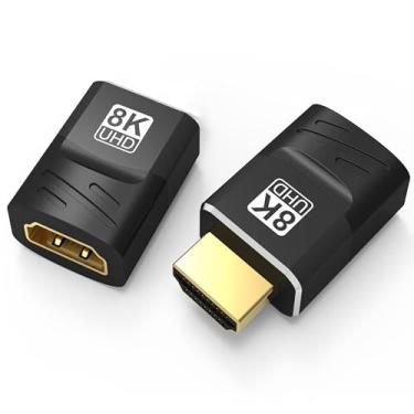 Imagem de LUKFOCAB Acoplador HDMI pacote com 2, adaptador HDMI 2.1 fêmea para fêmea, conector extensor HDMI macho para fêmea, suporte 8K @60Hz 4K @ 120Hz 48Gbps HDR, para HDTV, monitor, laptop, Xbox, PS4/PS5