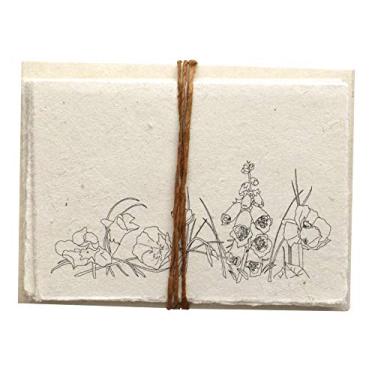 Imagem de Nature's Paper Cartões De Anotações Artesanais Com Sementes E Envelopes, Conjunto De 6 Flores Silvestres