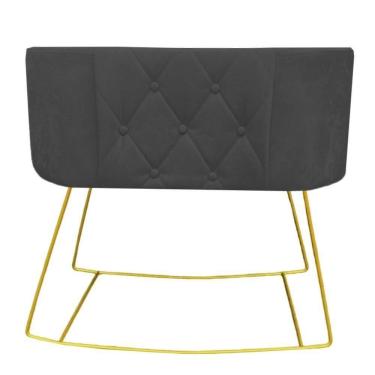 Imagem de Mini Berço Aconchego Com Balanço Suede Grafite D`classe Decor