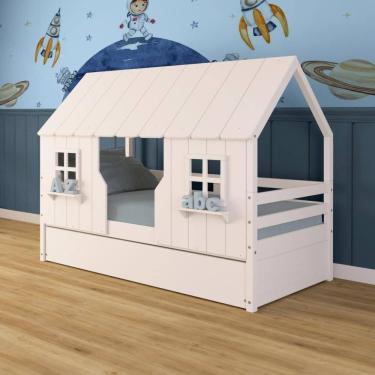 Imagem de Bicama Casinha Encantada Madeira Maciça Branco Megamobilia