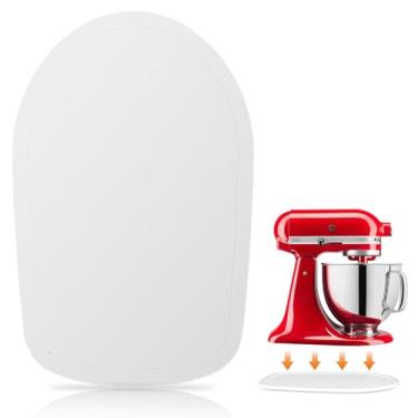 Imagem de Tapete deslizante para Kitchen Aid Misturador de cabeça inclinada de 4,5 a 5 Qt, bandeja deslizante de madeira para acessórios e acessórios de batedeira artesanal, armazenamento de bancada, branco