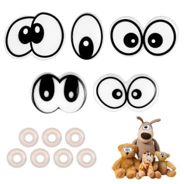 Imagem de 120 peças de olhos de segurança de plástico, olhos pretos de crochê de 18 mm-25 mm com arruelas, olho de boneca fofo para brinquedos de crochê, bichos de pelúcia de argila DIY