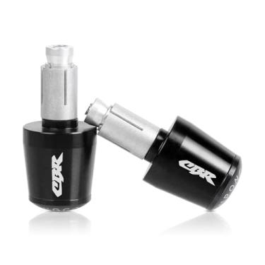 Imagem de R QIANKONG 7/20.3 cm 22 mm extremidades de guidão de motocicleta tampas de plugues de alumínio compatíveis com CBR 250R 300R 400R CBR 250RR 400RR 600RR 900RR 954RR 1000RR CBR 600 F2,F3,F4,F4i (preto)