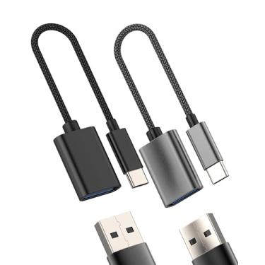 Imagem de Adaptador USB C macho para USB fêmea (pacote com 2) Cabo OTG 3.0 tipo C para Apple para iPhone 16 15 Pro Max MacBook Flash Drive conversor de transferência de dados para conector iPad compatível com