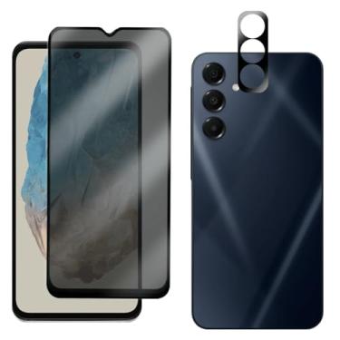 Imagem de Kit Película Privacidade Anti Spy para Galaxy M35, Proteção de Tela e Lente Câmera, Vidro Temperado 9H