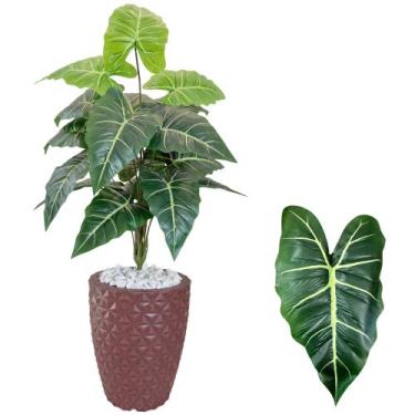 Imagem de Planta Artificial Jiboia Com Vaso Completo Pedra Decoração - Flor Imp