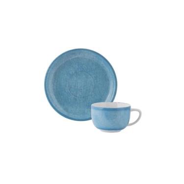 Imagem de Xicara Café com Pires 100ml Porcelana Schmidt - Dec. Jeans 2426, 2426,