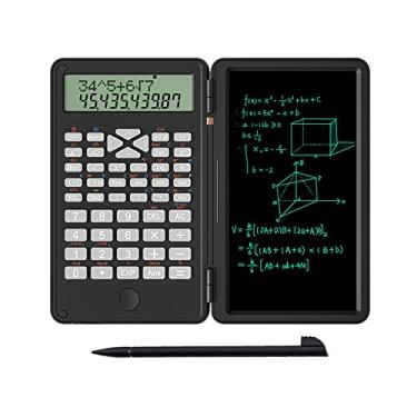 Imagem de JSJGETYI Calculadora Científica 2 em 1: Bloco de Notas com Tela LCD de 6 Polegadas, Dobrável, Portátil, Preta, Azul ou Branca