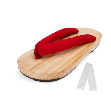 Imagem de Cutey May Tamancos de madeira japoneses Geta Pantufas, Madeira e vermelho, 6-7