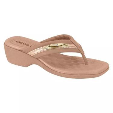 Imagem de Tamanco Beira Rio Salto Conforto Casual Napa Nude 8527103, 37, Nude