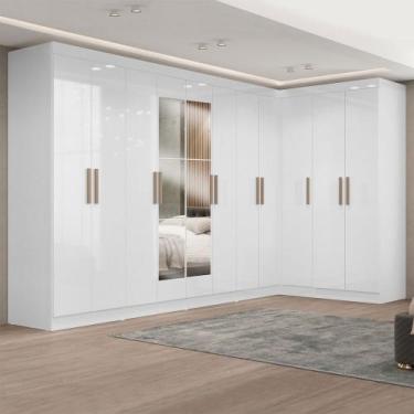 Imagem de Guarda-Roupa Casal Modulado Paris 11 Portas 4 Gavetas com Espelho Bran