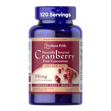 Imagem de Cranberry Extrato 500mg (Equivalente a 25,000mg) Puritans Pride - 120 Cápsulas
