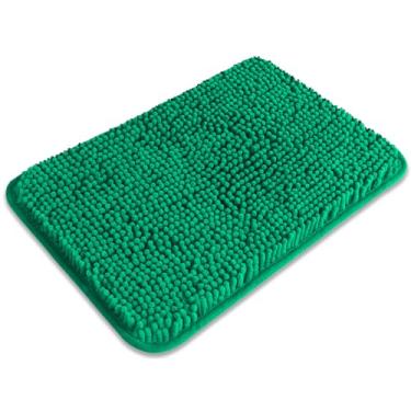 Imagem de PureSwan Tapete de banheiro pequeno 30,5 x 45,7 cm – Tapete de banho lavável e absorvente, antiderrapante, tapetes de banho de chenille macios grossos para banheiro, chuveiro, pia, tapete de cachorro