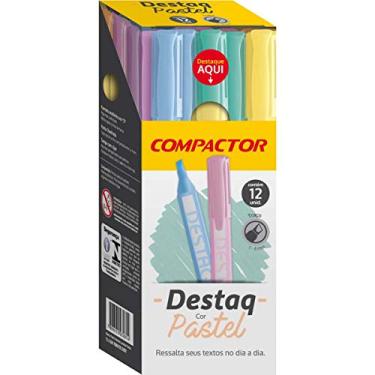 Imagem de Caneta Marca Texto, Compactor, Destaq, Amarelo Pastel, Caixa com 12