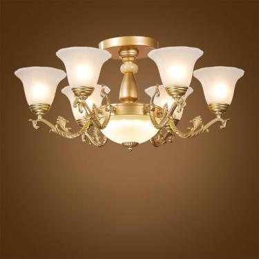 Imagem de Ustre E Lâmpada Pendente LED De Luxo: Estilo Retro Americano Com Toque Europeu, Ideal Para Sala De Estar, Restaurante, Quarto, Estudo, Villa, Hotel E Café (B B 6 luzes)