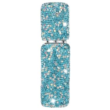 Imagem de Frasco de perfume de viagem Bling Bling Bling Diamond, recarregável, atomizador de perfume portátil de 5 ml, pulverizador atomizador de frasco tamanho mini, perfeito para bolsos (AB Lake Blue)
