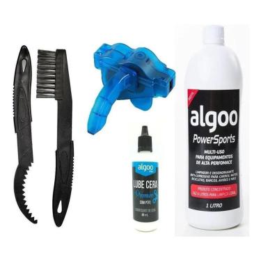 Imagem de 2X Kit Limpeza Bike Desengraxante 1L + Escovas + Óleo Algoo