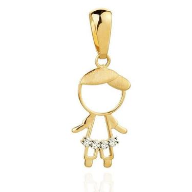 Imagem de Pingente Menino Filho Em Ouro 18k Com Diamantes 16mm - AGAPRIME JÓIAS