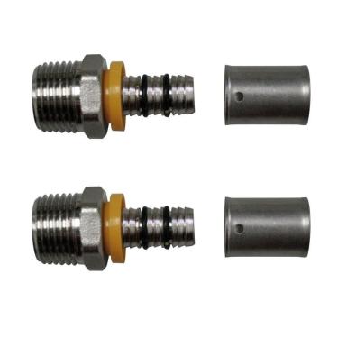 Imagem de Kit 2 Conexão Fixa Para Gás Rm 1/2`` 16Mm Pex Multicamadas