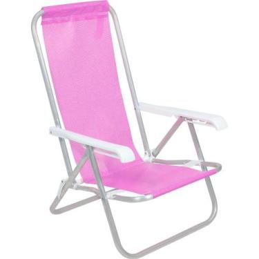 Imagem de Cadeira Lazy Reclinável 4 Posições em Alumínio Rosa Bel, Único