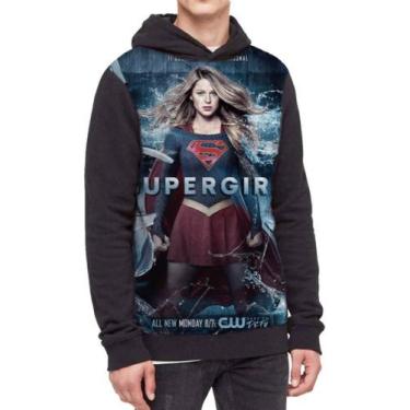 Imagem de Moletom Com Capuz Supergirl  Ref:240 - smoke, Preto, PP