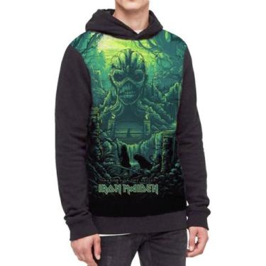 Imagem de Moletom Com Capuz Banda Rock Iron Maiden Ref:140 - smoke, Preto, GG