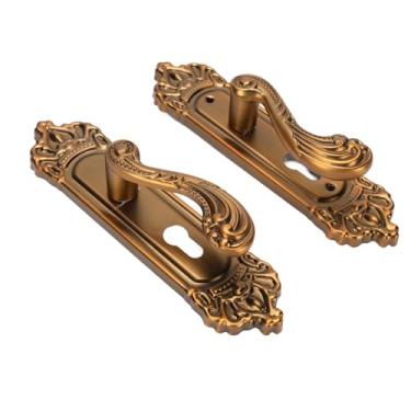 Imagem de Fafeicy Conjunto de Fechadura de Maçaneta de Porta Estilo Europeu, Fechadura de Alavanca de Porta de Entrada Interior retrô Silenciosa de Alumínio Com 3 Chaves para Casa, Quarto, Banheiro