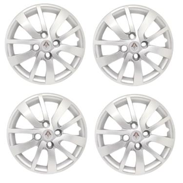 Imagem de Kit 4 Calota Aro 15 Compatível c/Roda Sandero Logan 2014 à 2020 - Prata