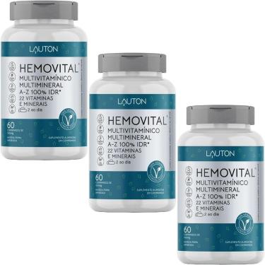 Imagem de Kit 3X Hemovital Multivitamínico - 60 Cápsulas - Lauton Nutrition-Masculino