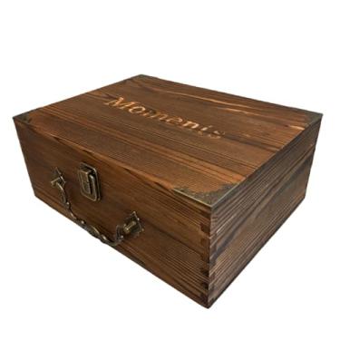 Imagem de WUSUDUR Caixa de lembrança de madeira para memórias especiais, fotos, cartas e lembranças – ideal para aniversários, aniversários e marcos