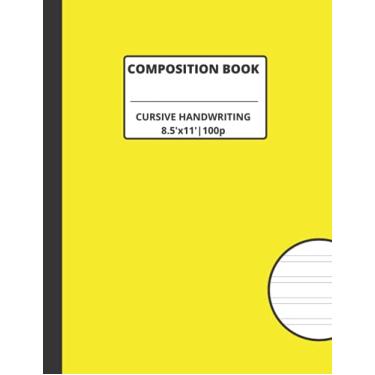 Imagem de Composition Book: Adult Cursive Script Book | Cursive Handwriting Practice Notebook for Adults | XL 8.5 x 11 (Large Size) | 100 Page Sheets | Yellow Cover | Practice & Improve!