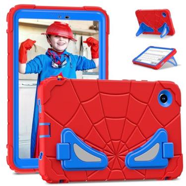 Imagem de AKABEILA Capa de tablet compatível com Samsung Galaxy Tab A11 2025 de 8,7 polegadas, leve, à prova de choque, resistente, com suporte para crianças, meninos, bebês, vermelho, azul