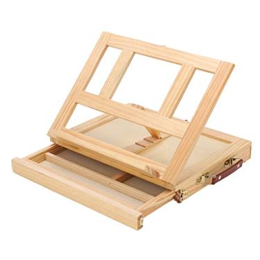 Imagem de GLOGLOW Suporte de Cavalete de Mesa, Madeira de Pinho Premium, ângulo Ajustável Com 4 Níveis, Ideal para Iniciantes e Artistas para Pintura e Desenho