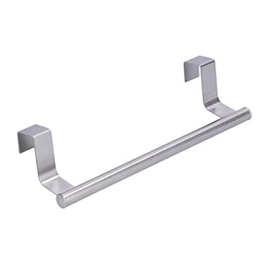 Imagem de Pilipane Toalheiro de aço inoxidável perfurador forte capacidade de rolamento pendurado fivela suporte de toalha de cozinha para armário banheiro prata (pequeno (23,5 cm de comprimento))