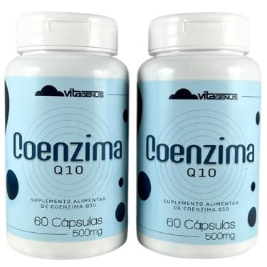 Imagem de Kit 2x Coenzima Q10 Suplemento Alimentar 100mg Ubiquinona Sem Glúten 60 Cápsulas VitaGenus
