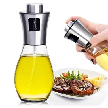 Imagem de Spray Borrifador Azeite Galheteiro Vidro Inox Pulverizador Vinagre Oleo 200ml Tempero Cozinha