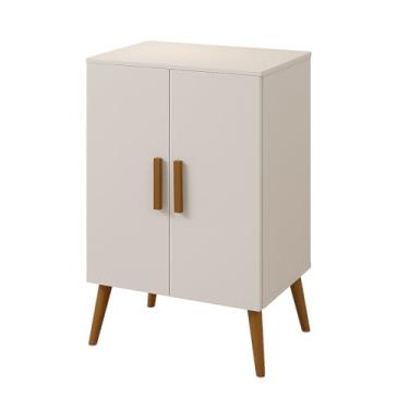 Imagem de Armário Retrô Multiuso 2 Portas Design Vintage com Pés Palito (Off White)
