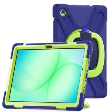 Imagem de Capa protetora para tablet Sumsung Galaxy TAB S10 FE Plus 13,1 polegadas 2025, capa protetora infantil à prova de choque de 13,1 polegadas com alça de suporte (azul marinho)