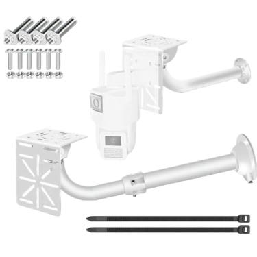 Imagem de CTXSumTec Suporte de parede de alumínio telescópico (30-60 cm) com adaptador em forma de L - comprimento ajustável para câmeras CCTV Dome/IP/PTZ, uso pesado interno/externo