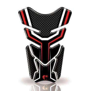 Imagem de Protetor De Tanque Adesivo Carbono Moto Honda, Yamaha E Suzuki Vermelho E Preto