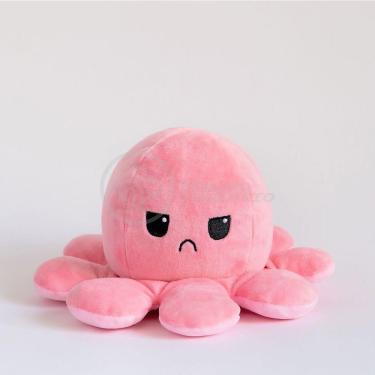 Imagem de Polvo Reversível De Pelúcia Feliz E Bravo Pink E Rosa