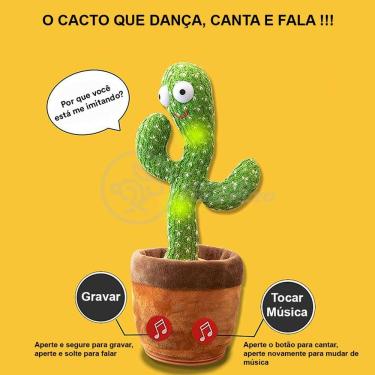 Imagem de Brinquedo Infantil Cacto Dançante Pelúcia 120 Músicas Usb