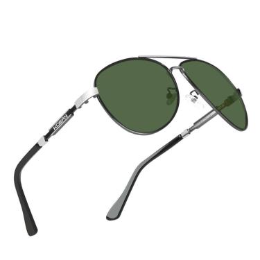 Imagem de Óculos De Sol Masculino Polarizados Design Piloto Uv 400 Kdeam Verde