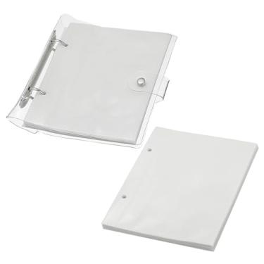Imagem de PATIKIL Álbum de fotos transparente de folhas soltas de 10 x 15 cm com 100 bolsos e 50 capas de reposição para cartão postal, branco