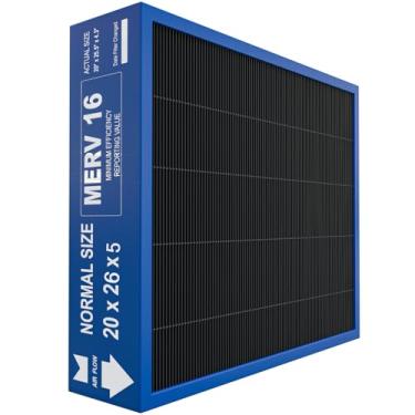 Imagem de Substituição de filtro MERV 16 20 x 26 x 5 compatível com Lennox X8788 e Pureair PCO20-28 Cleaner, filtragem profunda de carbono ativado (tamanho real: 50,8 cm x 64,8 cm x 11,9 cm)