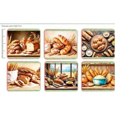 Imagem de Tecido Tricoline digital Barrado de pães 55 x 150 cm - Genérico